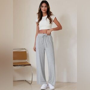 Women's Casual Gray Wide Leg Sweatpants NWT Large